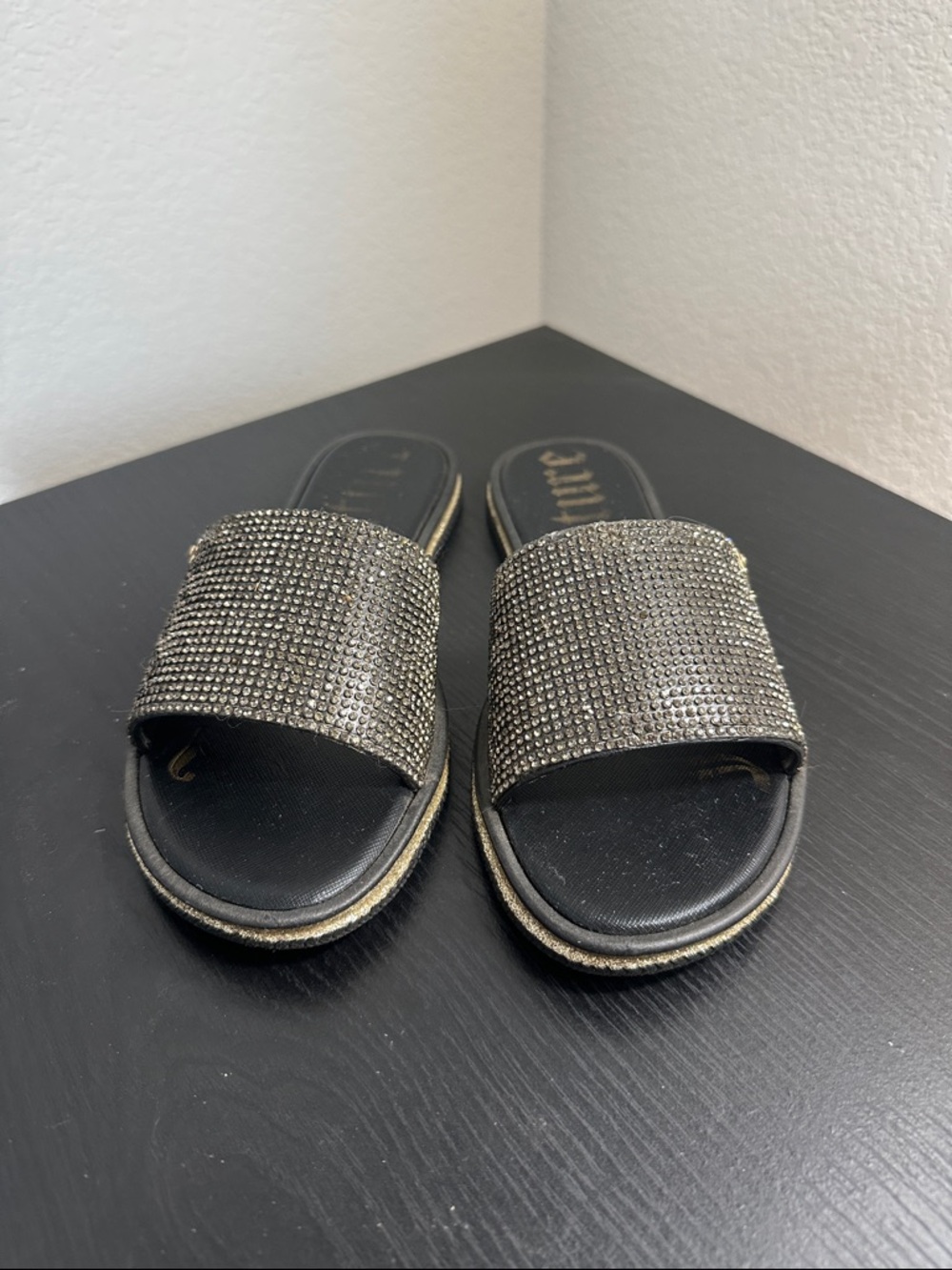 Juicy Couture Rhinestone Studded Slides